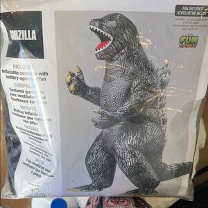 Godzilla Inflatable Reptile Costume - Black and Gray